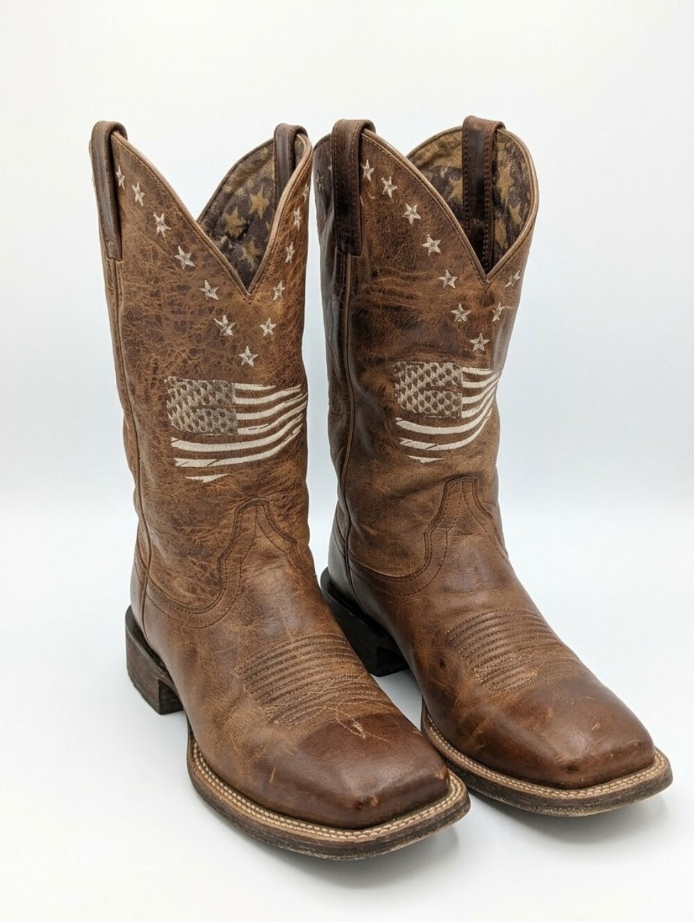 Ariat Circuit Patriot Western Boots Women’s 7.5B Weathered Tan Brown 10038388